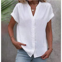 Textured Short Sleeve Women's Blouse