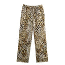 Stylish Linen Trousers with Animal Print Accents