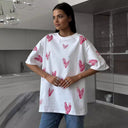 Chic Women's Heart Design T-Shirt