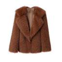 Chic Faux Fur Blazer with Trendy Collar