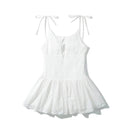 Airy Summer Dress with Adjustable Straps and Ruffled Hem