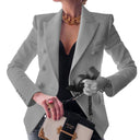 Chic Double-Breasted Blazer with Gold Buttons