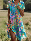 Floral Asymmetrical Women's Dress for Every Occasion