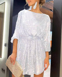 Chic Lurex Cocktail Dress with Adjustable Waist