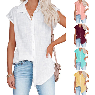 Airy Short Sleeve Blouse in Premium Fabric