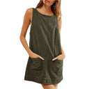 Jersey Dress with Pockets and Round Neck for Women