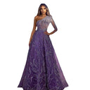 Chic Asymmetric Evening Dress with Decorative Accents