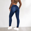 Women's High-Waist Skinny Jeans with Stylish Mock Pockets