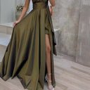 Chic One-Shoulder Evening Dress with Flared Skirt