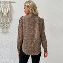 Chic Bow Neck Leopard Print Blouse