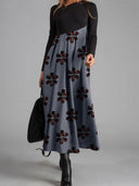 Boho-Inspired Midi Dress with Unique Patterns