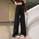 Flowy Knit Trousers with Chic Hem Design