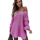 Chic Women's Oversized Knit Dress with Wide Neckline
