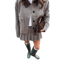 Women's Checkered Blazer Jacket with Chic Design and Stylish Accents