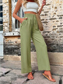 Chic Women's Pants with Elastic Waist and Pockets
