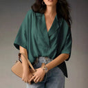 Chic Oversized Blouse with V-Neck Design