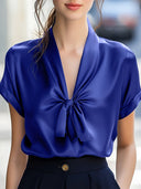 Chic Silk Shirt with Tie Detail for Women
