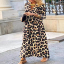 Trendy Leopard Print Maxi Dress with Wrap Design
