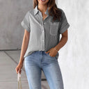 Striped Women's Blouse with Relaxed Fit