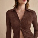 Textured Women's Long Sleeve Blouse