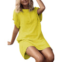 Short Sleeve Dress with Side Slits for Women