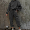 Women's Fleece Hoodie Jumpsuit with Elastic Waist
