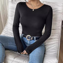 Chic Women's Long Sleeve Bodysuit with Lace Accents and Back Cut-Out Design