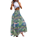 Colorful Ethno Pattern Women's Macro Skirt with Elastic Waistband