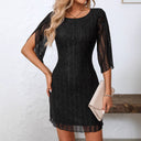 Chic Lace Dress with Glitter Accents