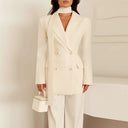 Chic Women's Blazer with Scarf Accent
