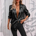 Metallic Shine Long Sleeve Blouse for Women