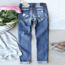 Unique Halloween-Themed Distressed Women's Jeans