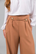 Stylish Bow Collar Blouse with Wide Leg Pants