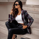 Chic Women's Checked Blazer with Contemporary Design