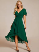Chic Asymmetric Hem Women's Wrap Dress