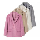 Wool Blazer with Fleece Finish for Women