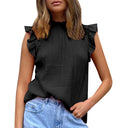 Chic Women's Blouse with Ruffled Collar Design