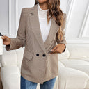 Stylish Women's Checked Blazer Jacket