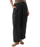 Stylish Women's Linen Cargo Pants with High Pockets