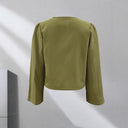 Chic Cropped Blouse with Tie Detail for Women