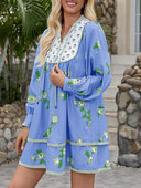 Floral Ruffled Blouse Dress for Women