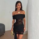 Women's Mini Dress with Chic Wrap Design and Lace Accents