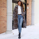 Stylish Long Faux Fur Blazer with Trendy Snake Print