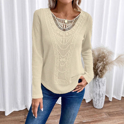 Chic Women's Lace Accent Blouse
