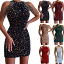 Chic Spaghetti Strap Party Dress with Delicate Accents