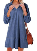 Stylish Women's Denim Dress with Chic Cut