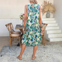 Floral Patterned Women's Airy Dress with Flowing Hem