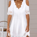 Chic Off-Shoulder Summer Dress with Lace Trim