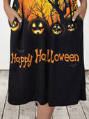 Women's Halloween Hooded Dress with Pockets