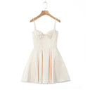 Women's A-Line Dress with Lace Detail and Adjustable Straps